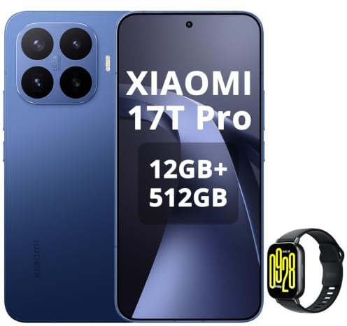 XIAOMI 17T Pro Smartphone 12GB+512GB- Handy mit Android, 6,83 Zoll 144Hz Eye-Care Display, 7000mAh Silizium-Kohlenstoff-Akku, Leica 5X Telekamera, Tiefblau，Included Watch