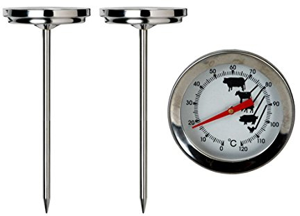 Crazy Gadget Meat Temparature Thermometer Stainless Steel Dial Type for Beef Lamb Pork Poultry Roasts