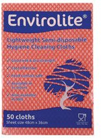 EcoTech ELF50R Envirolite Folded Cleaning Cloth, Large, Red (pack of 50)