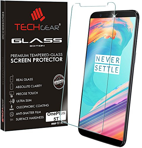 TECHGEAR Screen Protector for OnePlus 5T - GLASS Edition Tempered Glass, 1 Pack