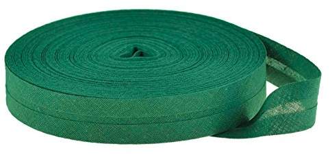 25m Baumwoll-Schrägband uni 20mm breit gefalzt Einfassband 50 Farben wählbar, Farbe:moosgrün