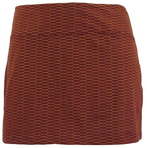GURU SHOP Minirock aus Bio-Baumwolle, Hüftschmeichler, Organic Yoga Rock - Rostorange, Damen, Size:L/XL
