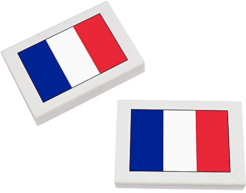 Azeeda 2 x 'French Flag' Erasers/Rubbers (ER00020493) | 45mm Pencil Erasers for School, Office, Drawing and Stationery Gifts