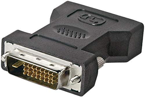 PremiumCord DVI Adapter, DVI Typ-I (24 + 5) Buchse auf Typ-D (24 + 1) Stecker, Audio/Video Digitales Signal, Farbe schwarz