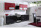 Naka24 NEU hochwertige Küche 260cm Küchenzeile Galaxy MDF Rot-Schwarz Hochglanz