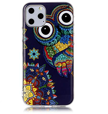 DasKAn Leuchtend Silikon Hülle für iPhone 11 6,1'',Fluoreszierend Licht im Dunkeln Süße Tiere Eule Bunt Muster Ultra Dünn Weich Gummi Rückseite Handy Tasche Stoßfest Gel TPU Schutzhülle,#5