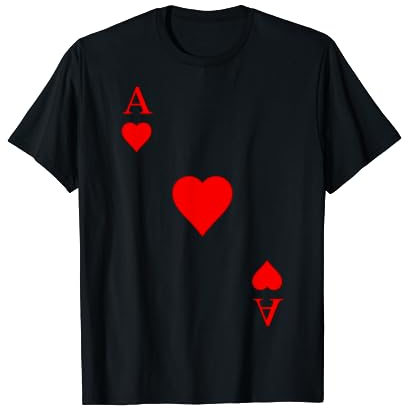 Spielkarte Herz Ass Poker Kartenspiel Karneval Kostüm T-Shirt