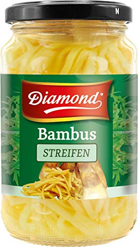 DIAMOND Bambusstreifen, eingelegtes Asia Gemüse im Glas, geeignet für Wok-Gerichte, low carb - 6 x 330 g
