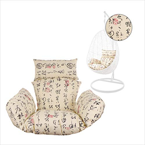 Kideo® Sitzkissen für Hängesessel, Swing Chair Kissen, Ersatzkissen, Wechselkissen, waschbar, 2-teilig, beige (Nest, 7050 travel)