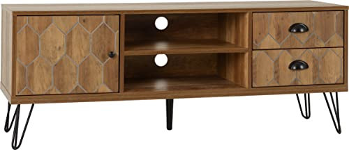 Seconique Ottawa 1 Door 2 Drawer Tv Unit in Medium Oak Effect