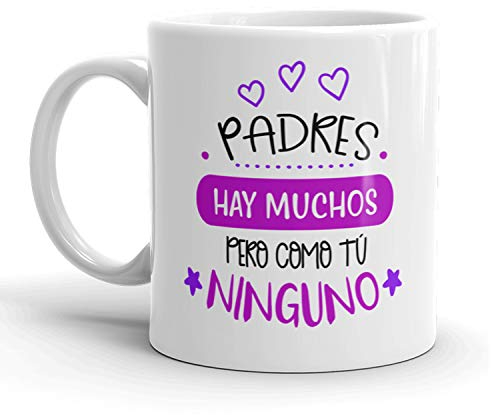 Kembilove Tazas Padre – Taza del día del Padre – Regalos originales para hombre con Mensajes Padres hay mucho pero como tú ninguno – Taza Personalizada papa – Taza super papa