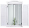 Mendler Espejo de pared para baño con persianas, 71 x 46 x 5 cm, color blanco desgastado