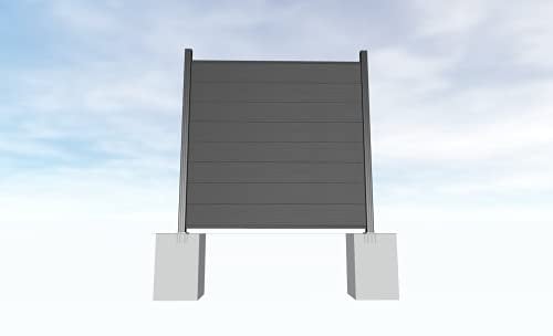 Gartenwelt Riegelsberger WPC Steckzaun Sichtschutz Zaun Gartenzaun Komplettset | 3 Zaunelemente 180x180cm anthrazit + 4 Pfosten anthrazit | zum Festschrauben