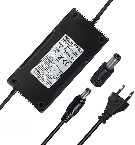 YZPOWER Chargeur De Trottinette 48V 4A, Chargeur De Batterie Au Lithium 58.8V 52V, 4A Chargeur d'alimentation Universel pour Vélo Électrique, Hoverboard, Scooter avec Connecteur DC 5.5 * 2.1mm