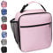 Apuucse Portable Insulated Lunch Bag with Side Mesh Pocket for Adults/Kids/Men/Women,Water-Resistant Leakproof Soft Cooler Bag Durable Thermal Lunch Box for Work/School/Picnic/Outdoor(Pink)