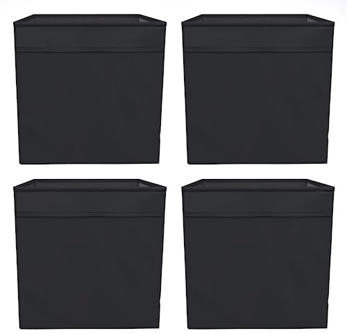 HSD Cube Storage Boxes Foldable Fabric Storage Organizer Boxes for Shelving Unit for Home, Office Use, Bedroom, Nursery, Wardrobe, Toys Best Gift For Children's, 33x38x33 CM (4 Pack, Black)