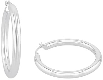 Amor Creolen 925 Sterling Silber Damen Ohrschmuck, 4,7 cm, Silber, Kommt in Schmuck Geschenk Box, 9108909