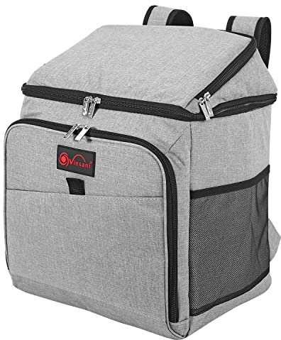 Vinsani 26L Backpack Cooler Bag Large Capacity Insulated Picnic Storage Bag Multipocketed Foldable Leakproof & Portable Thermal Bag Suitable for Picnic Camping Beach Car Outdoor Travel Activities