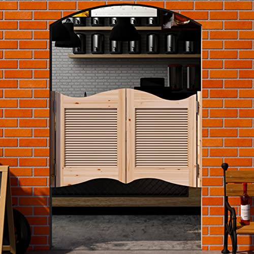 LVLONG Saloontür Anpassbare Unvollendete Pendeltüren - Barcafé-Salontür aus Holz mit Lamellen und Scharnieren, Veranda Eingang Trenntür/Innendekoration (Size : W135cmxH90cm(53x35.4))