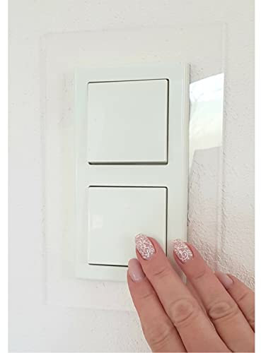 Tapetenschutz Dekorrahmen Wandschutz Tapetenschoner Lichtschalter Acryl Schalter (2-fach Rahmen, schwarz)