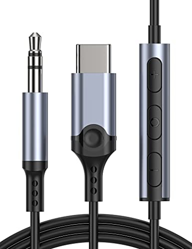 Câble USB C vers 3,5mm Jack 1,2M,Câble Auxiliaire Audio USB C avec Micro et Contrôle du Volume Type C 3,5mm Stéréo Adaptateur Audio Voiture pour Samsung A56 A36 A16 A55 S25 Ultra Pixel 9a pour Xiaomi