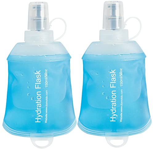 GYGYL - 2 botellas de agua suaves de 150 ml, de TPU, plegable, para correr, paquete de hidratación, senderismo, ciclismo, escalada