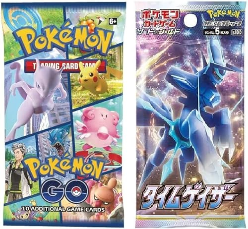 2 x Pokemon Karten Bundle Booster Packs – Japanisch – Time Gazer & Pokemon GO + TitanCards® Toploader