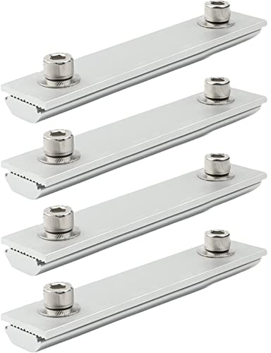 4 X Aluminium Solarmodulschienen Profilverbinder Verstellbarer T-Form Solarmodulträger Befestigungsmodul Aluminiumprofil Befestigungsschiene Endklemme Montageschienen Set für Solaranlagen