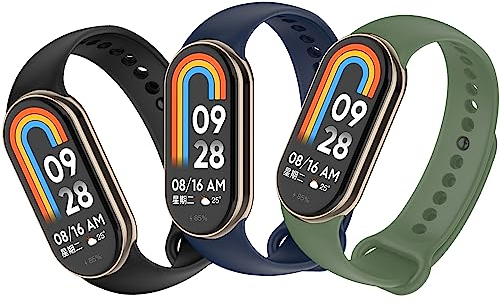 BDIG Bracelet pour Xiaomi Mi Band 10/9/8, 3 Pièces Bracelet de Remplacement pour Xiaomi Mi Band 10/9/8 Doux, Respirant, Fait en TPU, Résistant à la Transpiration