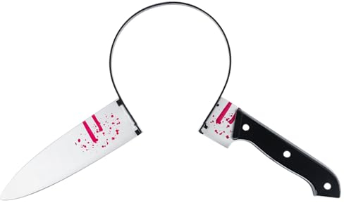ROSAUI Knife Headband Halloween - Spooky Halloween Plastic Headband - Terrifying Knife Through Head Effect