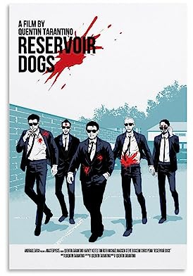 ELedvb Filmposter Reservoir Dogs Comic Poster, Leinwand, dekoratives Gemälde, Leinwand-Wandposter und Kunstdruck, modernes Familienschlafzimmer-Dekor-Poster, 20 x 30 cm