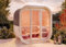 FinnTherm Fasssauna ScandiCube Mini XS, Moderne Outdoor Sauna inkl. Dacheindeckung und Fußboden, Ø 214 x 160 cm, 5 m³ Volumen, Gartensauna mit 42 mm Wandstärke, Außensauna aus nordischer Fichte