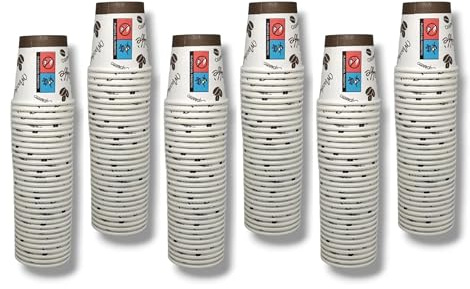 Terryshop74 kit 300 pezzi bicchieri bicchierini da caffe bio degradabili 66 ml in cartone resistenti bevande calde e fredde (300 bicchieri)