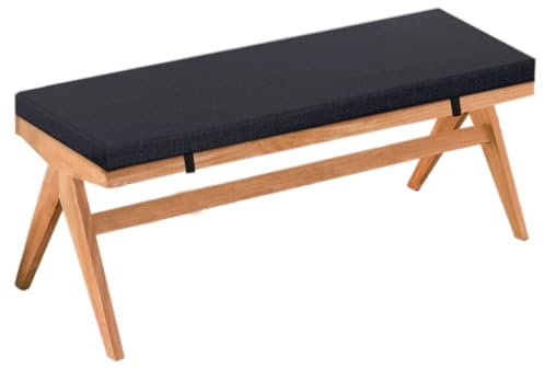 Benutzerdefinierte Bankauflage Stuhlkissen, Waschbar Abnehmbarem Rutschfestes Sitzkissen für Drinnen, Freien, Gartenmöbel,Terrasse,Fensterbank viele Farben und Größen zur Auswahl（Schwarz-200x60x3cm）