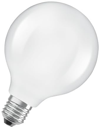 Osram en forme de globe classique, avec filament LED décoratif, classe d'efficacité énergétique A, E27, 7,2 W, 1521 lm, 4000 K, blanc froid. Sans échauffement, 100% d'éclairage immédiat.