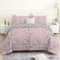 Linfye Couette 140x200 Enfant, Fleur Prunier Rose Couette Imprimée Duvet 1 Personne Couette Legere Chaude 4 Saisons, Branches Grises Douce Réversible Edredon et 2 Taie d'oreiller 65x65 cm