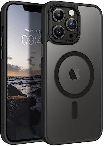 GaoBao für iPhone 13 Pro Max Hülle, Handyhülle iPhone 13 Pro Max [Kompatibel mit MagSafe] Durchscheinende Matte Magnetische Stoßfeste Anti-Fingerabdruck Schutzhülle Case 6,7 Zoll, Schwarz