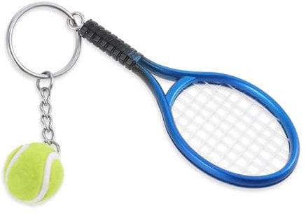 Xthrotsenk Porte-clés mini raquette de tennis, porte-clés en métal, mini raquette de tennis, porte-clés de sport, porte-clés pour les amateurs de tennis