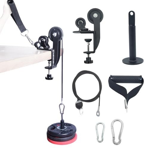 CONBUT Arm Exerciser,Arm Wrestling Training Pulley System Professional, Forearm Workout Table Equipment, Wrist Exerciser Cable Machine with Rope Handle