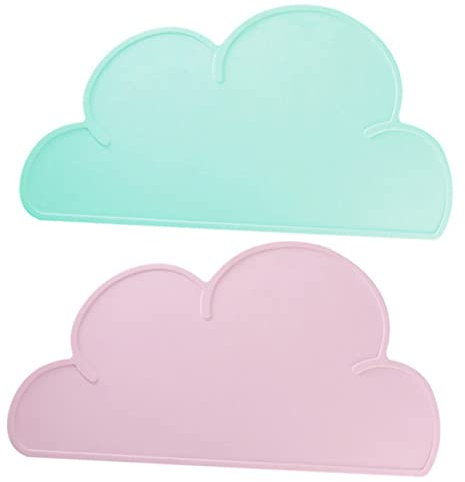 Amosfun 2stücke Silikon-tischset Mit Cartoon-Wolken- Wärmeisoliert Für Junge Mädchen Und Haushalt Hitzebeständig
