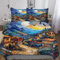 AAPZY Dörfer 3D Bettwäsche-Set, Bettbezug, Schlafzimmer Vier Jahreszeiten Bettbezüge Für Mädchen Jungen, Mit Kissenbezügen Mikrofaser Deckenbezug Single (135x200cm)