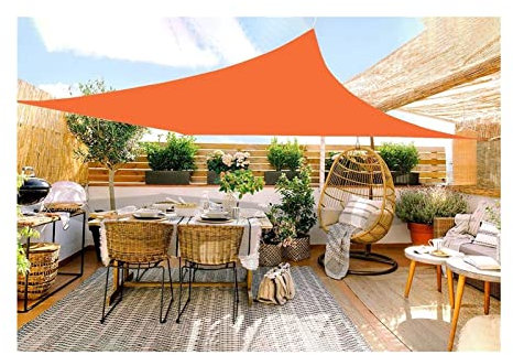 Rectangular UV Blocking Shade Sail Kit 2m x 4m Outdoor Awnings for Garden Lawn Swimming Pool Beach Sun Shade Canopy with Installation Accessories