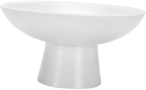 Alipis Keramik Obstschale Mit Fuß Elegante Dessert Obstplatte Polierte Kante Dekoratives Serviertablett Für Küchen Partys Wohnzimmer Und Restaurant Weißes Tablett Mit Sockel