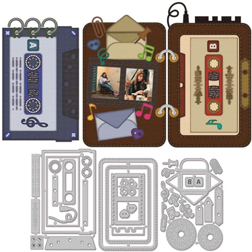 GLOBLELAND Altmodische Stanzformen Für Notenbandseiten Zum Selbermachen Scrapbooking Lochstanzformen Mit Metallverstärkung Stanzformen Für Folienumschläge Zum Prägen von Karten