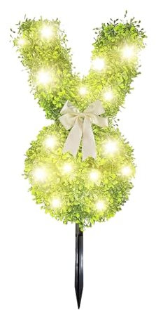 Künstlicher Buchsbaum Hase Gartenstecker 70cm, buchsbaum hase, Osterhase buchsbaum, buchsbaum Osterhase, osterdeko Outdoor, Ostern Deko, Osterdekoration, Kunstpflanze (1PC)