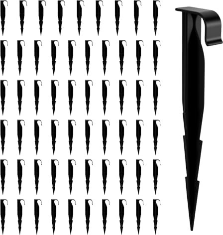 Tesmotor 60 Stück Gartenschlauch Anker Boden Erdspiess Befestigungsanker für 3/4“ Tropfschlauch Perlschlauch Steckgabel, Bodenanker für den Tropfbewässerung, Schlauchhalter, Rasengitter/Rasentücher