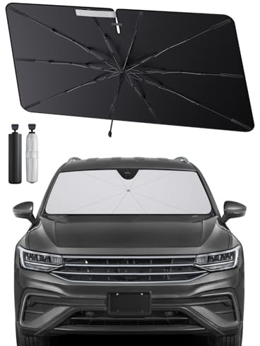 SHAOHAO kompatibel mit VW Tiguan 3 tiguan 2024 2025 Sonnenschirm Auto Auto Sonnenschutz Frontscheibe Faltbar UV-Schutz Sonnenschirm knitterfreier Stoff VW Tiguan 3 zubehör