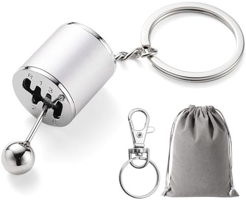 Porte-clés de levier de vitesse cadeau pour hommes et femmes, argenté, taille unique