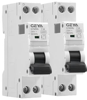 Interruttore Magnetotermico 2 Pezzi GEYA GYM9N 6KA MCB 6A 10A 16A 20A 25A 32A 40A 220V AC Interruttore Automatico Curva C Curva B 1P+N(C Curve 2PCS,40A)