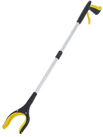 Recogedor de Basura Plegable, Palo práctico de Ayuda, recogedor de Arena, recogedor portátil, Herramienta de Recogida, Ayuda for Llegar(Yellow)